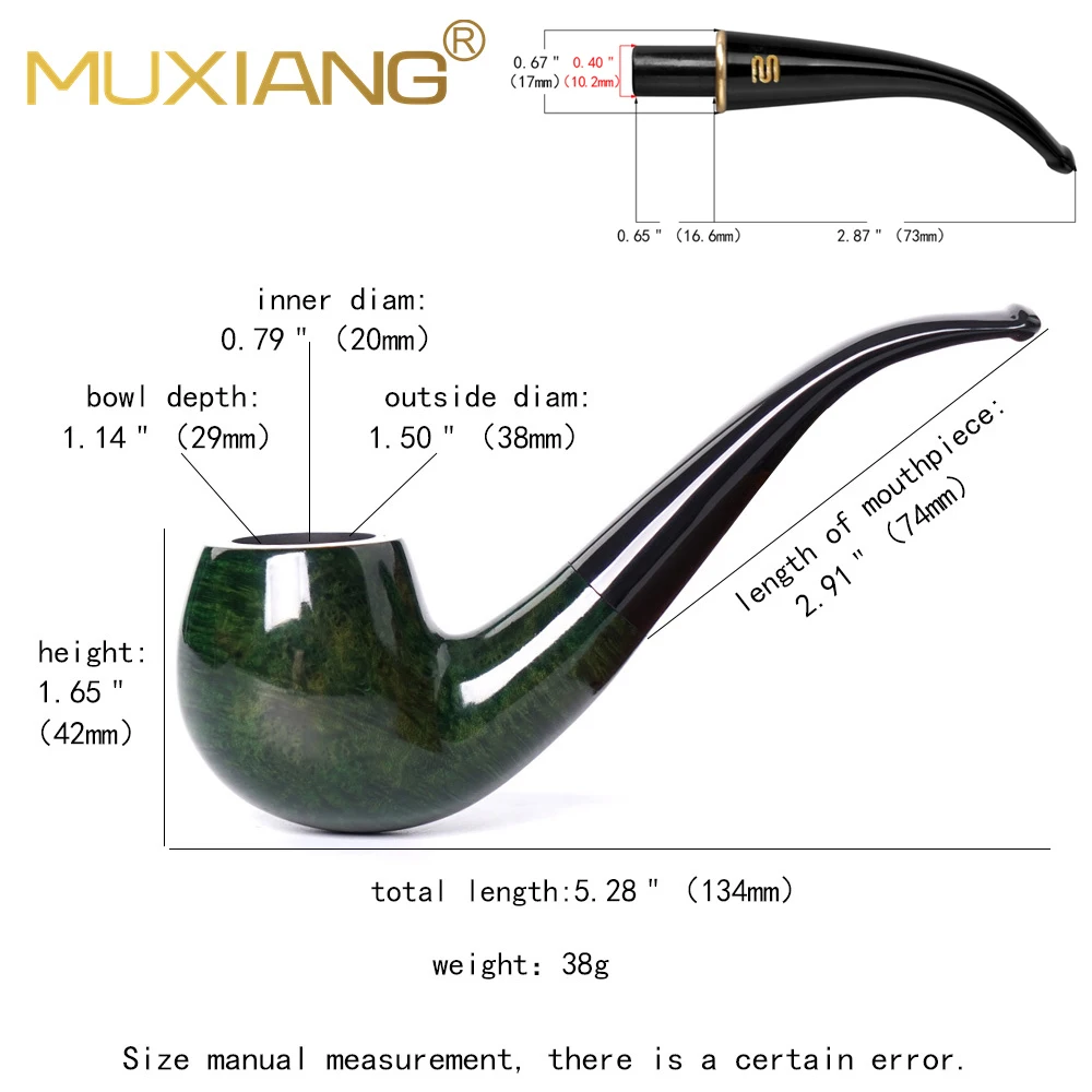 S24539494b958466ab5d2f0abe2c05b096 Klassische 9-mm-Billiard-Pfeife mit gebogenem Stiel