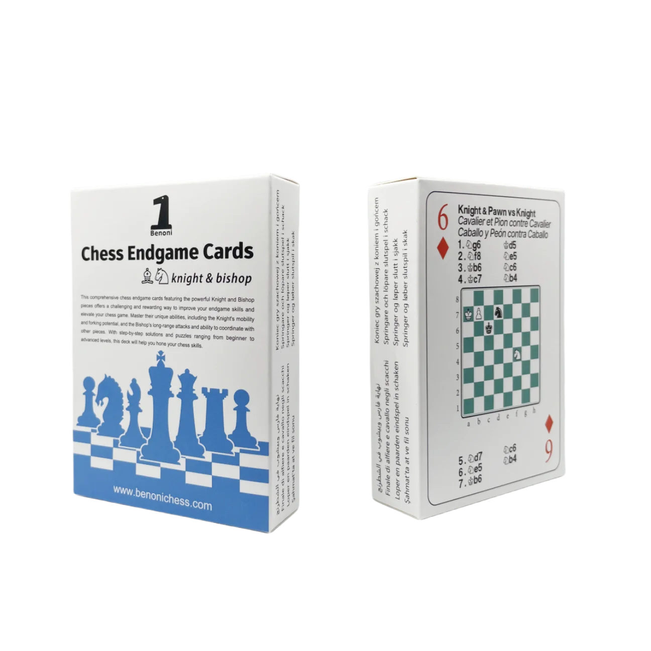 Benoni Chess Endgame Cards (Knight&bishop) &ndash; Master Chess Skills, Checkmate Tactics, Ideal Gift for Enthusiasts