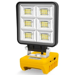 High-Lumen Portable LED Work Light with Adjustable Base - Rechargeable and Cordless Flood Light, 48W, 5200 Lumens - 48W Without battery