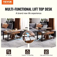 Lift Top Coffee Table 41.7" Rectangle Coffee Table for Living Room Brown 2