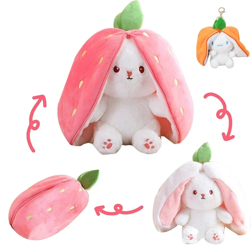 

2 шт., плюшевый Игрушечный Кролик-клубника, 18 см