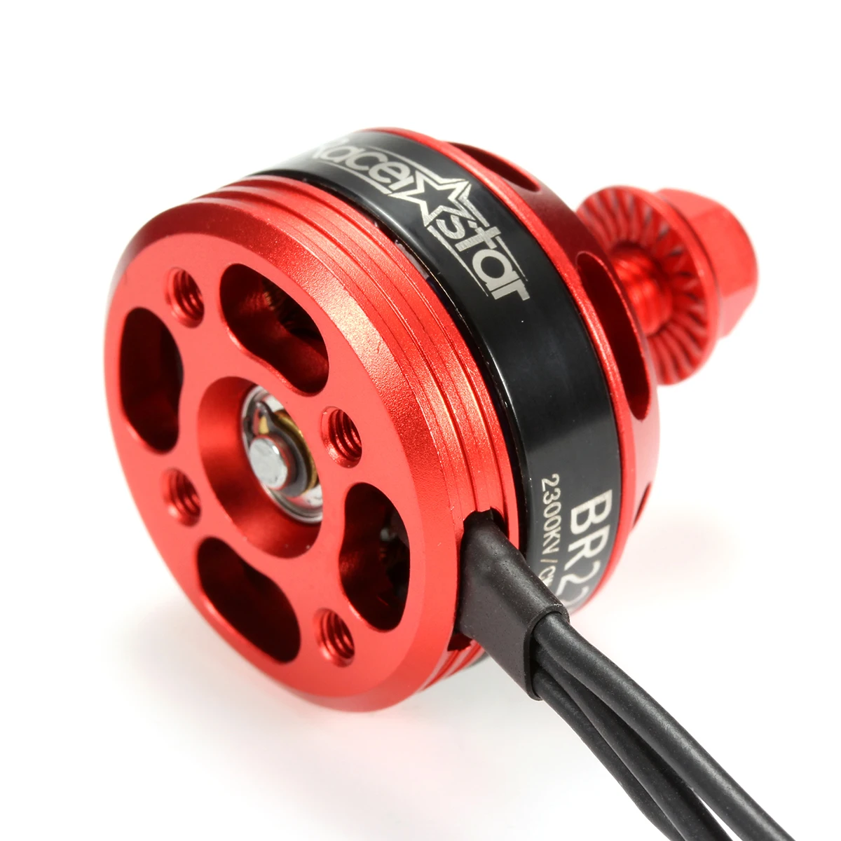 Moteur sans balais Racerstar BR2205 2300KV, détail du rotor et des aimants à l'intérieur du stator.
