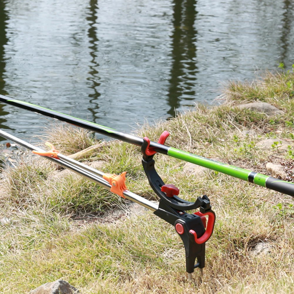Fishing Rod Racks 360 Degree Adjustable Single/Double Turret Fishing Pole Holder Universal Rods Fix Pole Stand
