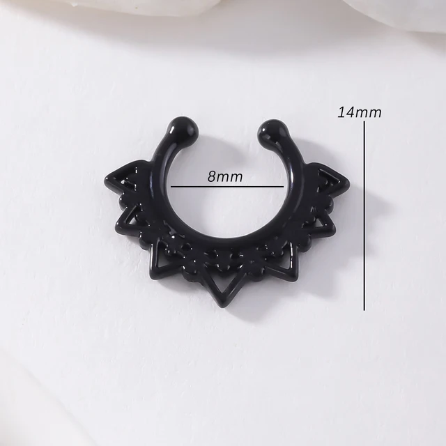 VFUN Piercing Naso Acciaio Inossidabile Non-Piercing Finti Piercing Septum Naso Anello Cavallo Helix Piercing Orecchio Trago Cartilagine Piercing - Foto 5