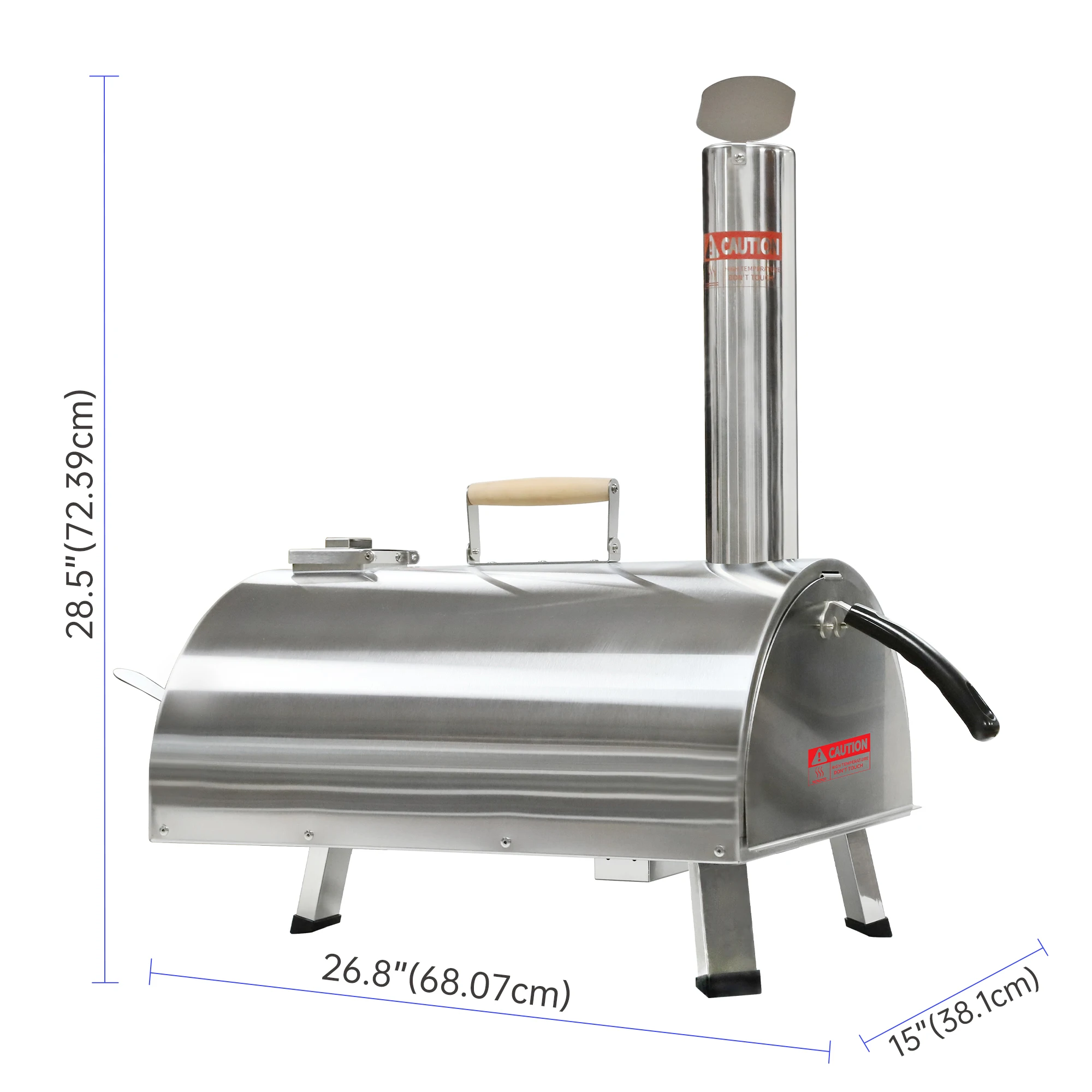12inch Automatic Rotatable Pizza Ovens Propane and Wood Fired Pizza Maker Multi-Fuel Gas Ovens w/Gas Burner, Cutter, Pizza Stone 3