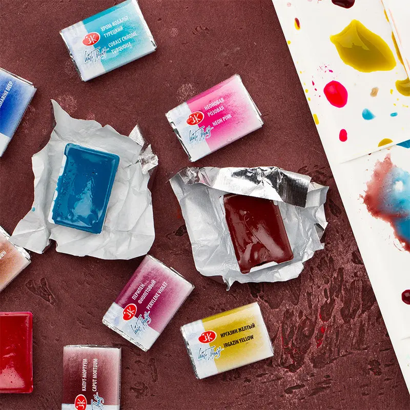 Premium Russian White Nights Watercolor Set - Extra Fine Artist Grade Pigments in Full Pans with Vibrant Lightfast Colors