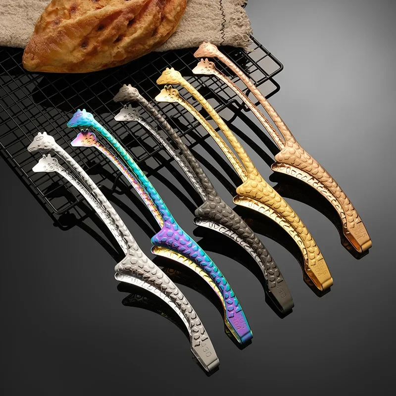 

Stainless Steel Kitchen Food Clip Creative Animal Styling Korean Barbecue Tong Non-Slip Steak Bread Salad Clamp Baking Tools