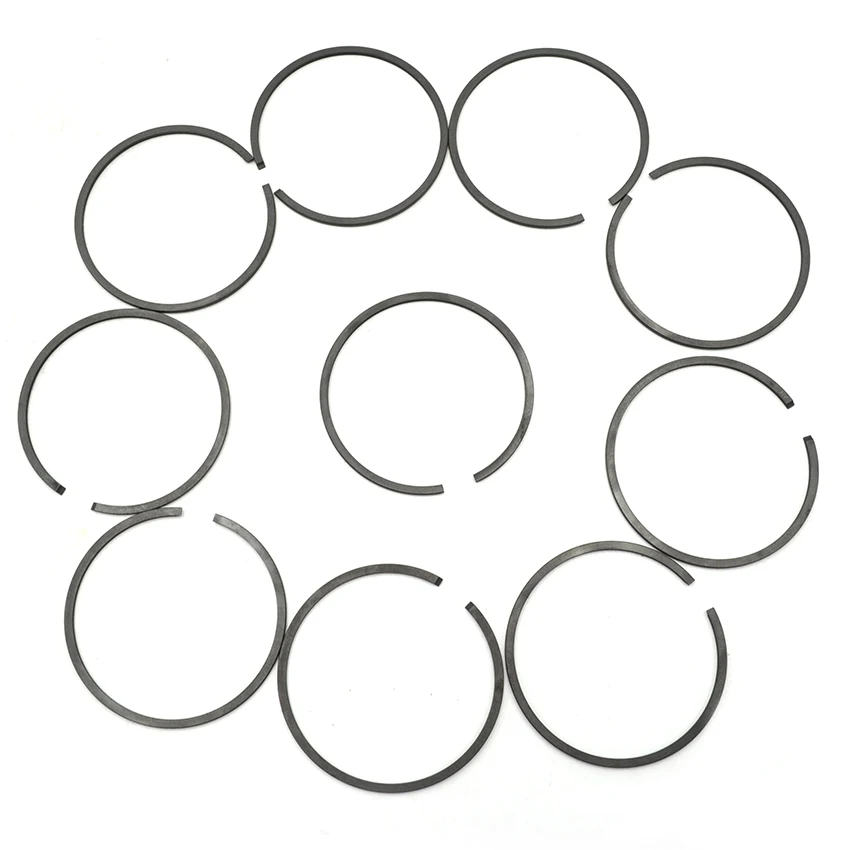 10pcs 피스톤 링 1.5mm x 44.7mm 45mm 46mm 47mm 48mm 49mm 50mm 51mm 52mm 54mm 56mm 58mm 60mm 66mm 송풍기 오거 트리머 전기 톱