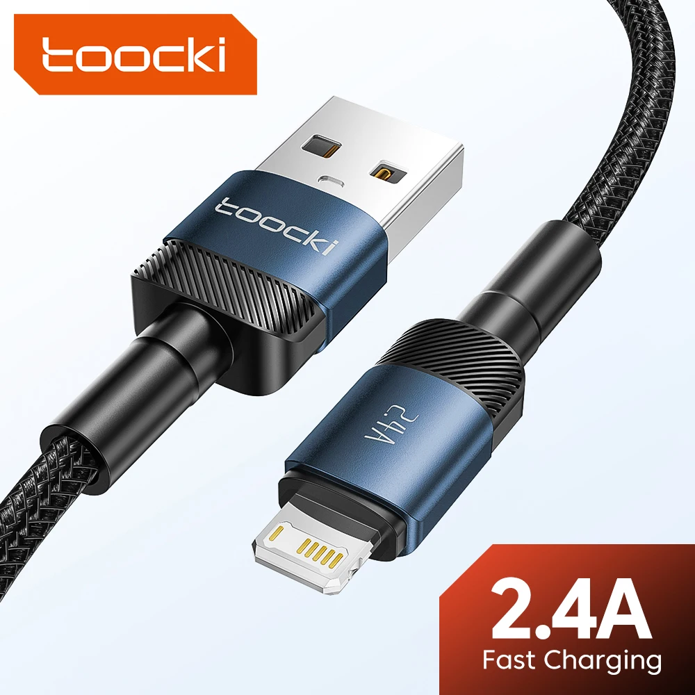 Toocki 2.4A USB кабел за iPhone 14 13 12 11 Pro Max Mini Xs Xr X 8 iPad MacBook Бързо зареждане Lightning кабел Кабел за данни