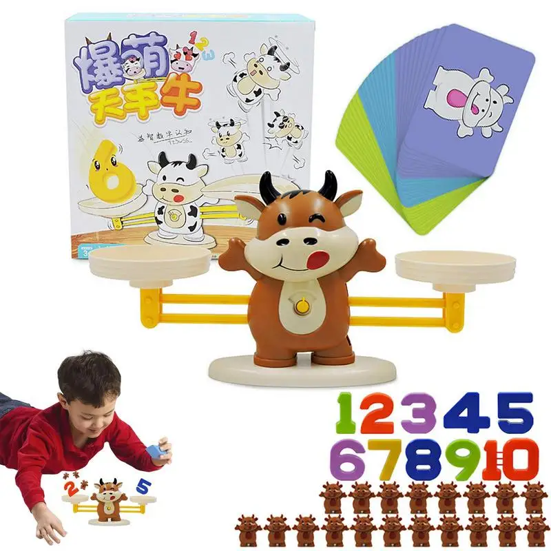 

Balance Math Game Counting Balance Math Educational Toys Number Toys With Balance Counting Cute Cattle Montessori Toys For