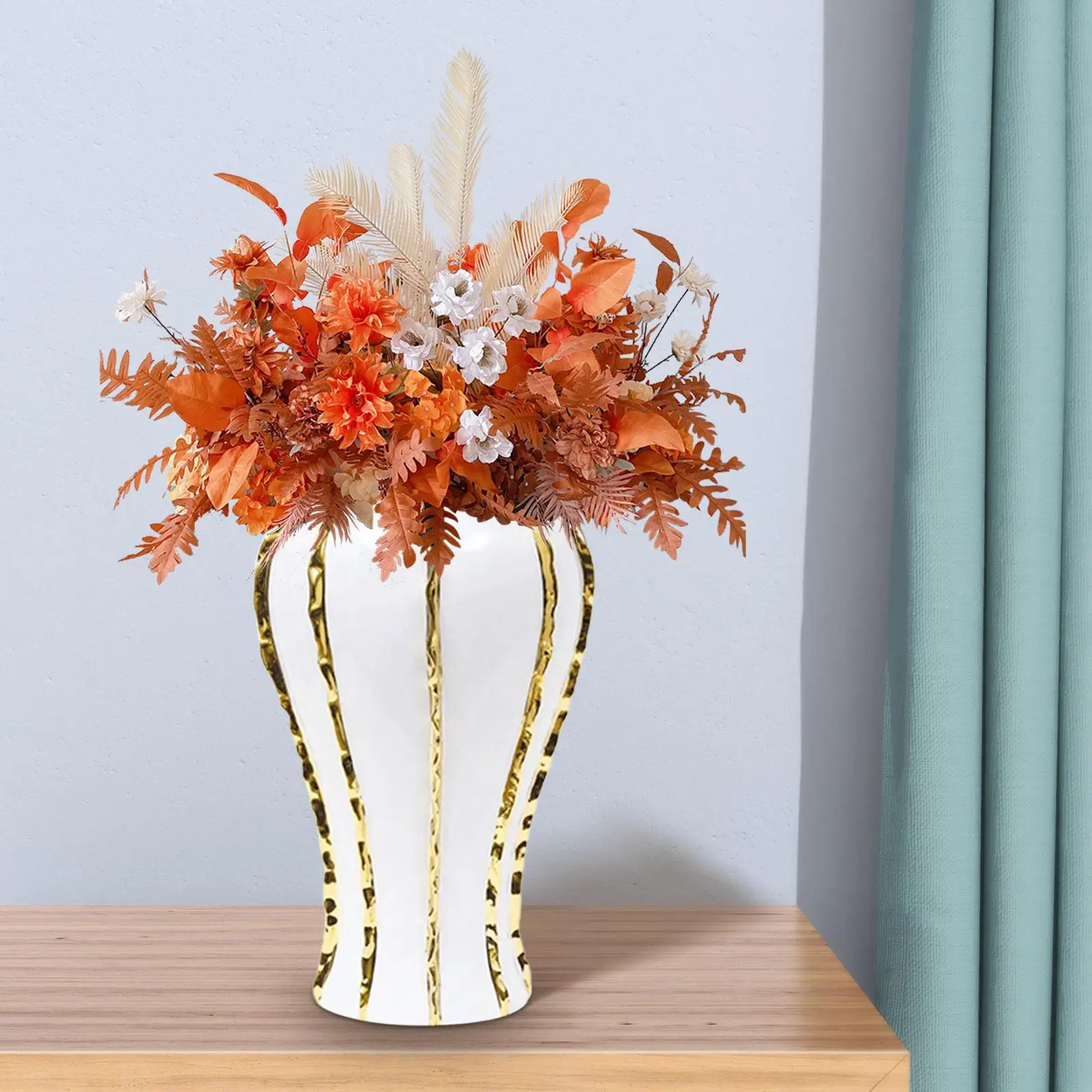 Porcelain Ginger Jar Handmade Crafts Fashion Decorative Ornament Planter Vase for Tea Centerpiece Living Room Garden Collectible