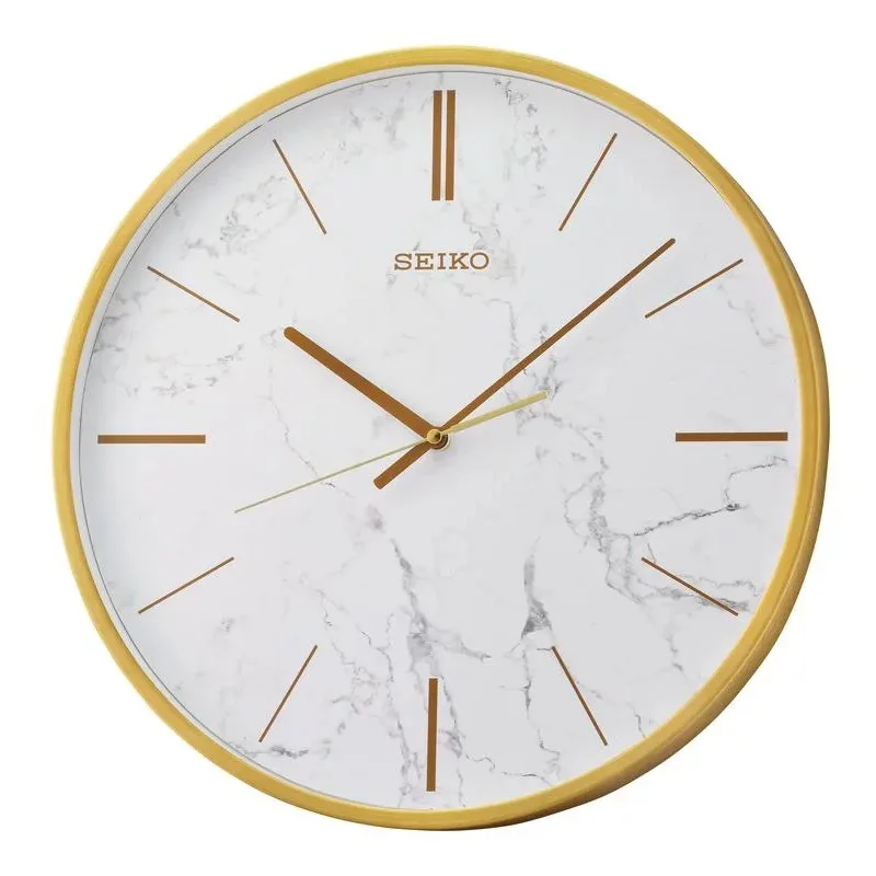 

16" Carrara Gold & White Glamorous Round Wall Clock clock wall clocks wall home decor