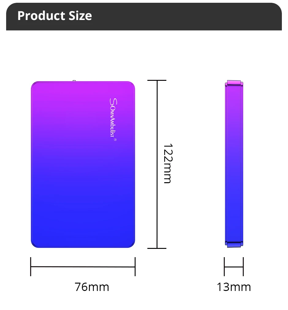 Somnambulist HDD 2,5 Zoll tragbare externe Festplatte 250GB 320GB 500GB 1TB USB 3,0 Speicher kompatibel für PC-Laptops TV PS4 Xbox – Detail 10
