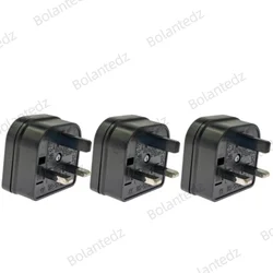Universal European to UK Power Adapter Plug Converter (3pcs black)