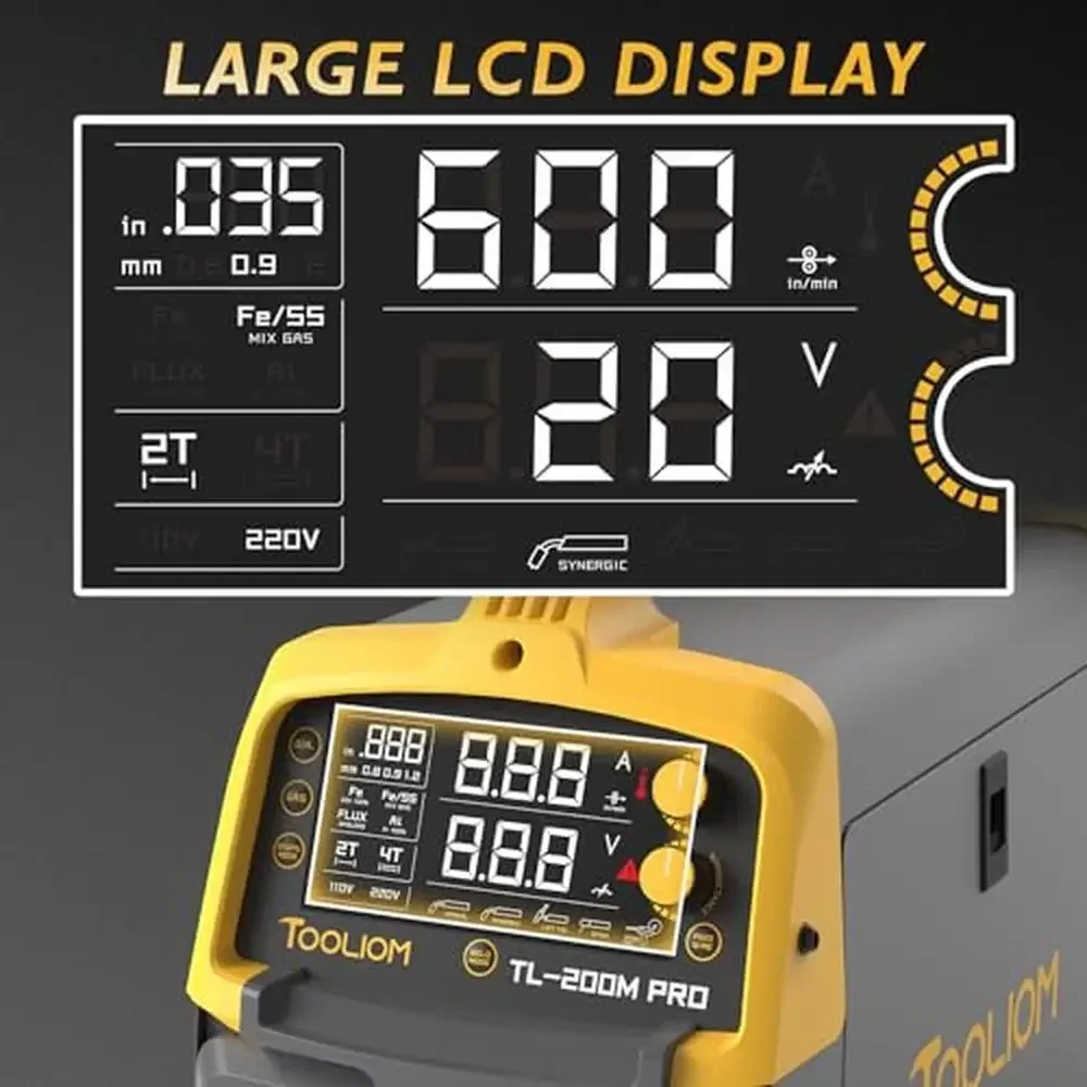 200A 4-in-1 Welder LCD Display Spool Gun Stick Lift TIG Dual Voltage Aluminum Welding Machine 2