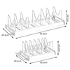 Expandable Pans Organizer Rack 7 Adjustable Compartments Dish Storage Rack Pot Lid Organizer Pots Holder Kitchen Utensils Rack 6