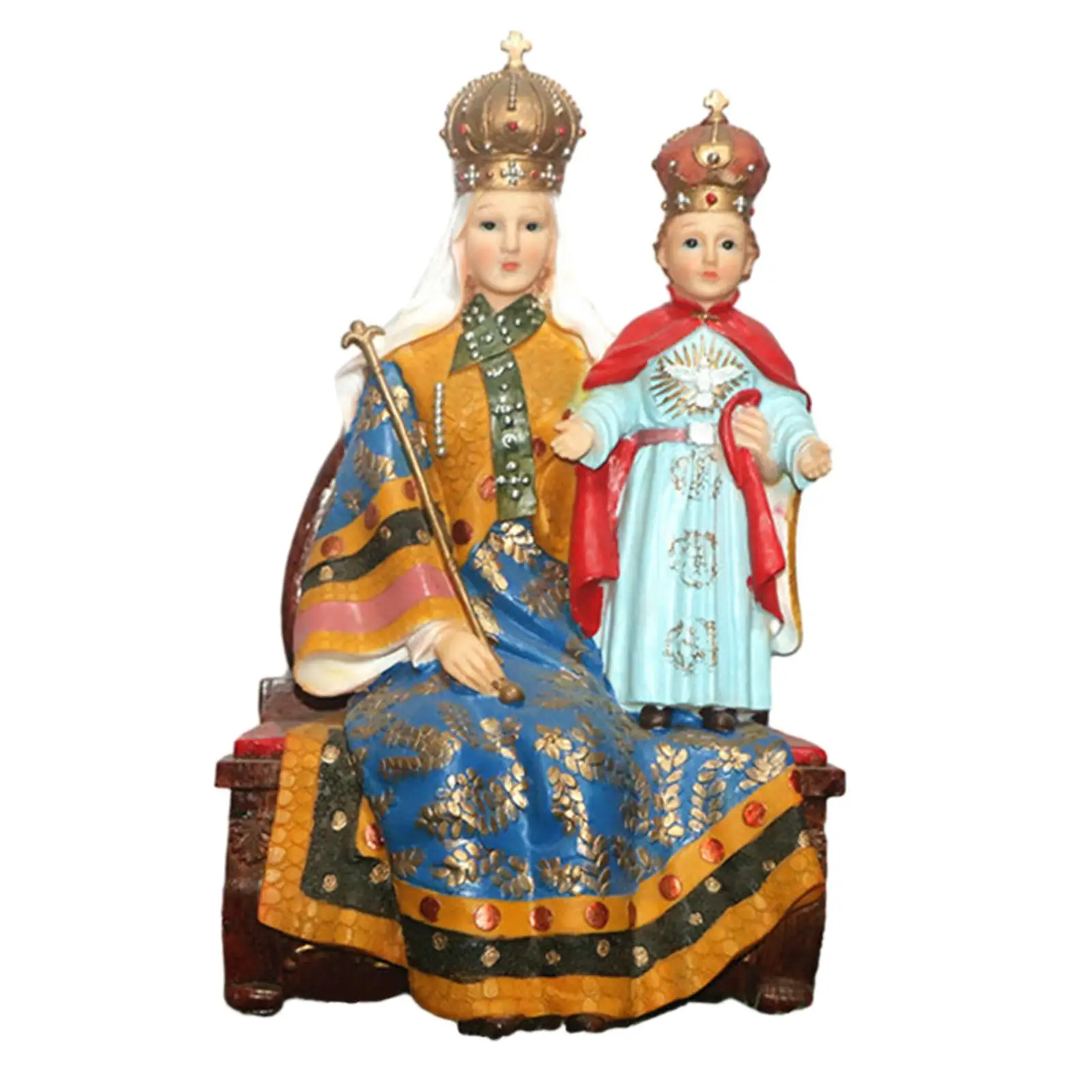 

Blessed Mother and Child Jesus Figurine Desk Display Collection Crafts Tabletop Figurine for Shelf Bedroom Table Office Decor