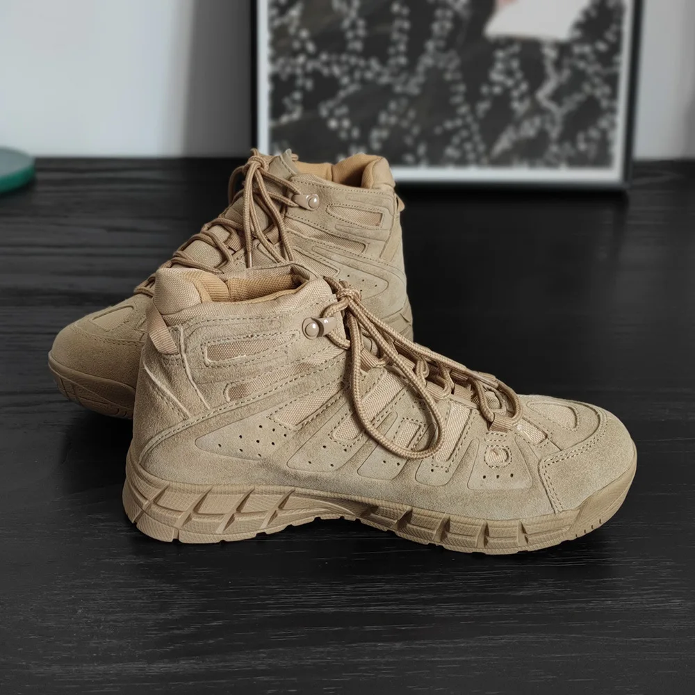 

CINESSD Outdoor Tactical Boots 2023 New Leather Non-Slip Wear-Resistant Climbing Shoes Spring And Autumn Men'S Tooling Shoes