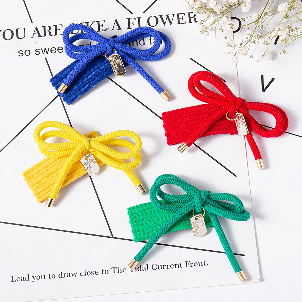 Bow Hair Clips Barrettes Button Girls Sweet Hairpins Knot Fashion Elastic Ponytail Headbands Hair Accessories Kid ​For Headdress headbands for women