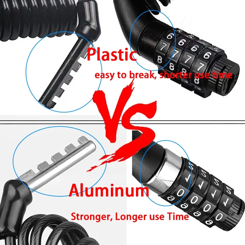 Bicycle Lock Bicycle Password Lock Portable Mini Bike Helmet Lock Durable Road Mountain Bike Frame Universal Bicycle Safe Locks