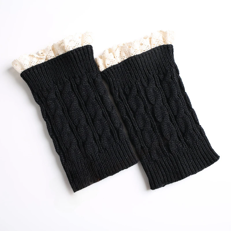 Women's Knitted Lace Leg Warmer Winter Short Leg Warmers Boot Cuffs Fashion Thermal Ladies Legging Foot Legwarmers