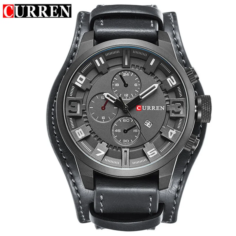 

Fashion Curren Top Brand 8225 Army Military Quartz Luxury Leather Men Sport Watch Casual Sport Male Clock Relogio Masculino