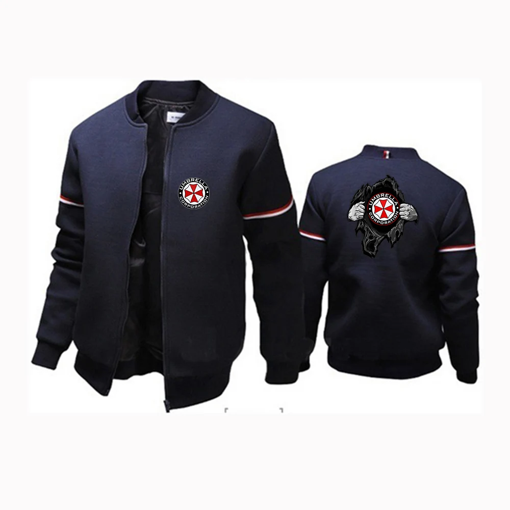 2024 Spring Autumn Umbrella Corporation Logo Printed Fashion Stand Collar Casual Coat Men's Cardigan Zipper Cotton Flight Jacket 6 S24556c039ee042d496a7bce61479ddccw
