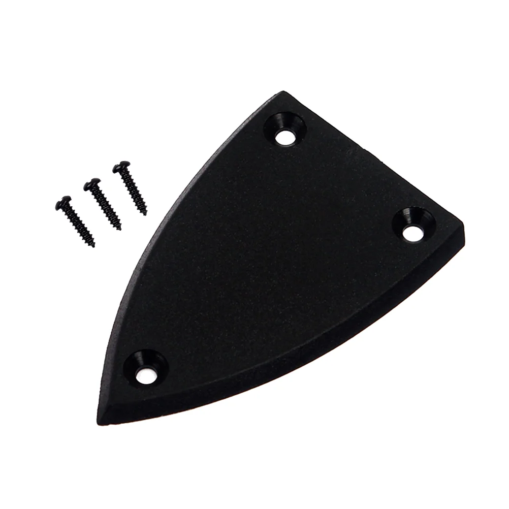 

1pc 3 Holes Triangle Plastic Truss Rod Cover for Electrical Guitar Bass Electric Guitar Replacement Parts GR15 (Black)