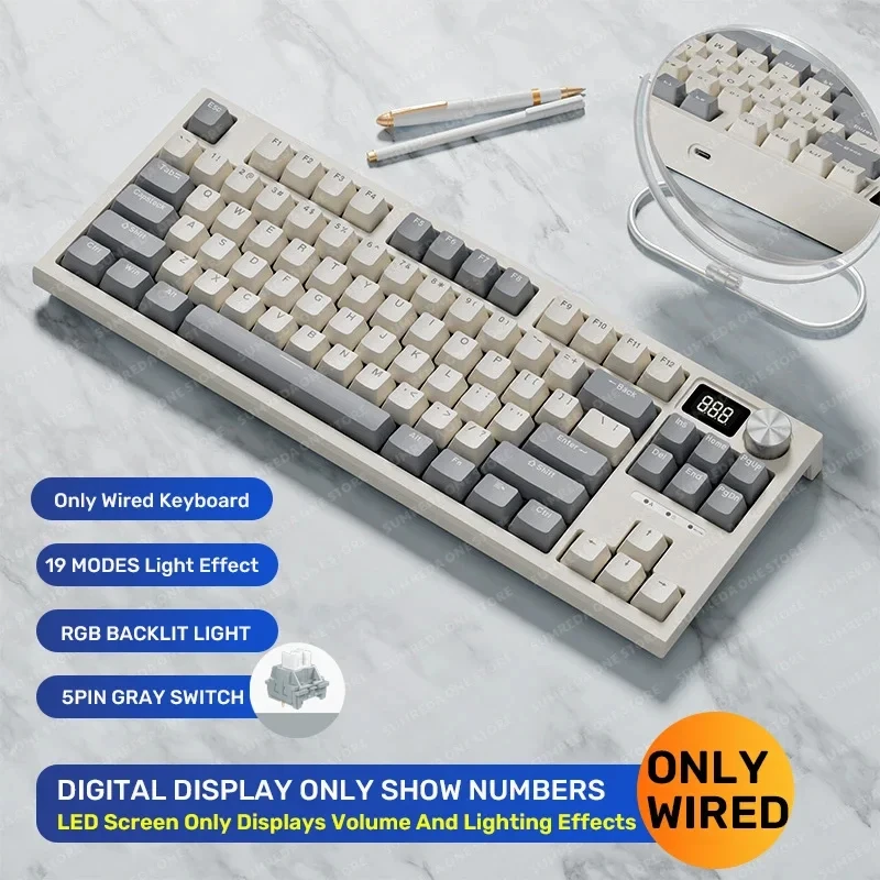 K86/langtu lt84有線メカニカルゲーミングキーボード,2.4g Bluetooth