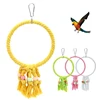 Pet Parrot Birds Cage Toy Parrot Cotton Rope Circle Ring Stand Chewing Bite Hanging Swing Climbing Play Toys 1