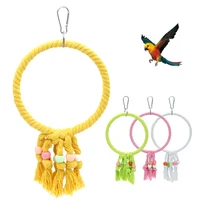 Pet Parrot Birds Cage Toy Parrot Cotton Rope Circle Ring Stand Chewing Bite Hanging Swing Climbing Play Toys 1