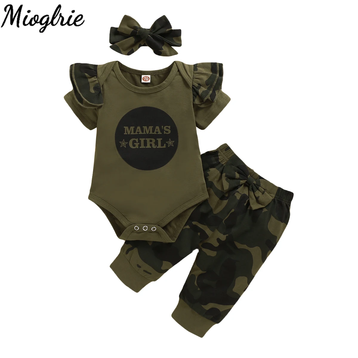 

Short Sleeve Baby Outfit for New Born 0 to 3 Camo Infant Girl Clothes Newborn Baby Girl Clothes Ruffled Baby Girl Summer Clothes
