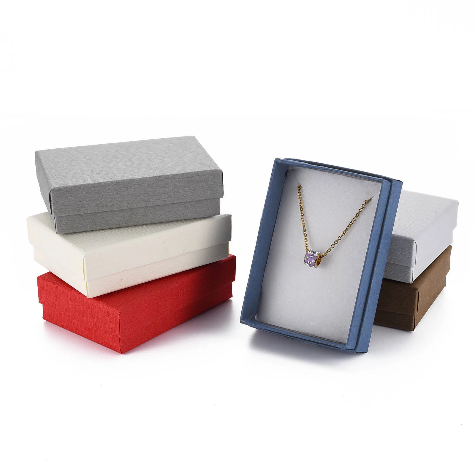 12Pcs Jewelry Gift Boxes Necklaces Ring Earring Packaging Box with Bowknot Ribbon Present Storage Display Container Organizer
