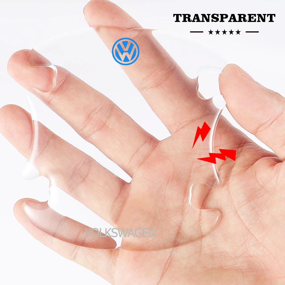 새로운 자동차 도어 볼 핸들 보호 스티커 VW 골프 폴로 파사트 티구안 투란 제타 비틀 용 투명 스크래치 방지 필름