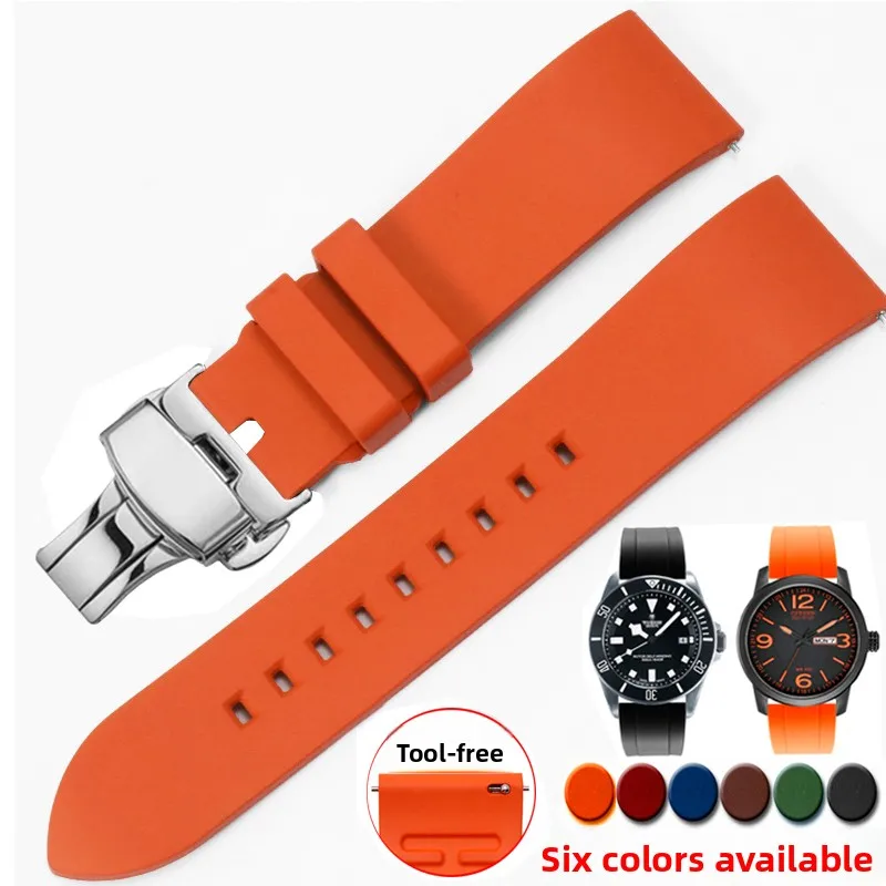 Quick Release FKM Rubber Watch Band - Sport Silicone Strap Bracelet (Multiple Sizes)