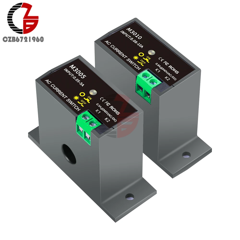 Miniatura Interruptor de Corrente Normalmente Aberto Amp Sensor de Monitoramento Relé 0.05 10a 10a Detectável Interruptor de Detecção M3005 M3010