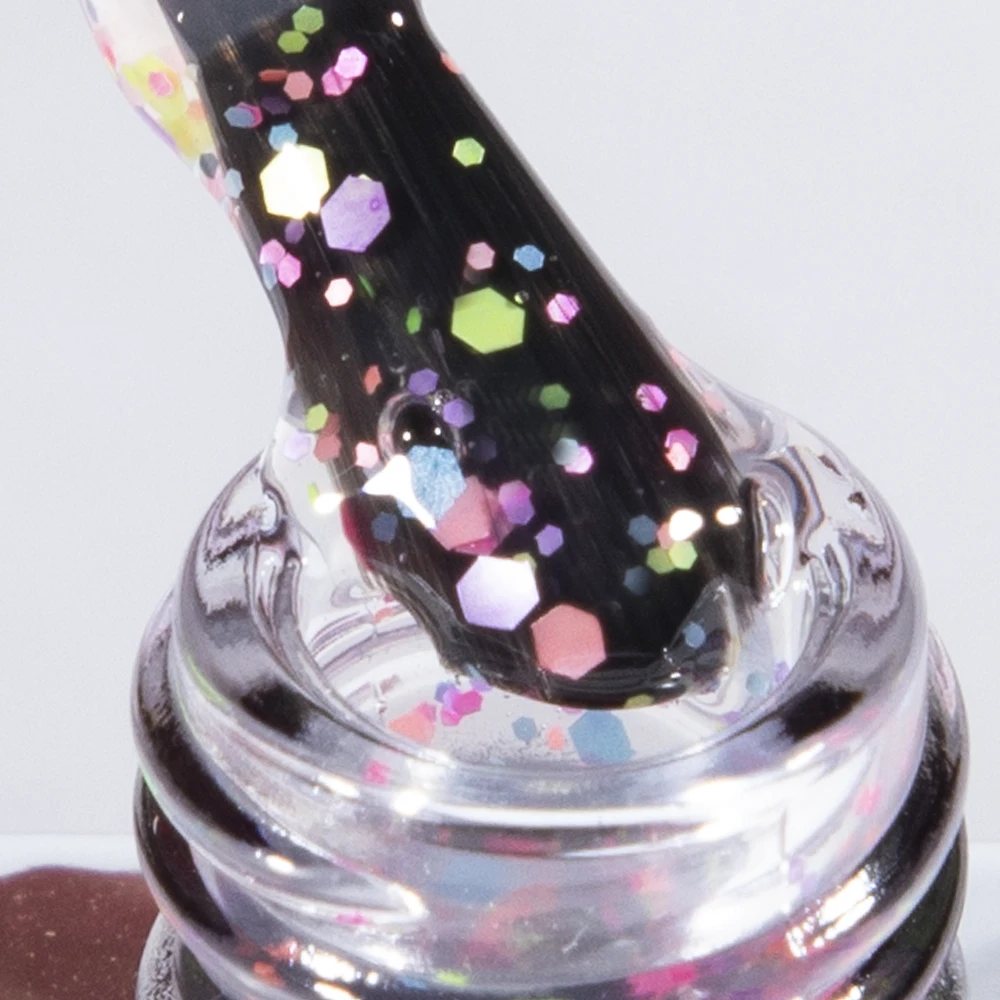 KODIES GEL New Glitter Top Coat Confetti Topper UV Gel Nail Polish Semi Permanent UV/LED Nail Gel Finish Mix Sequins Manicure 2