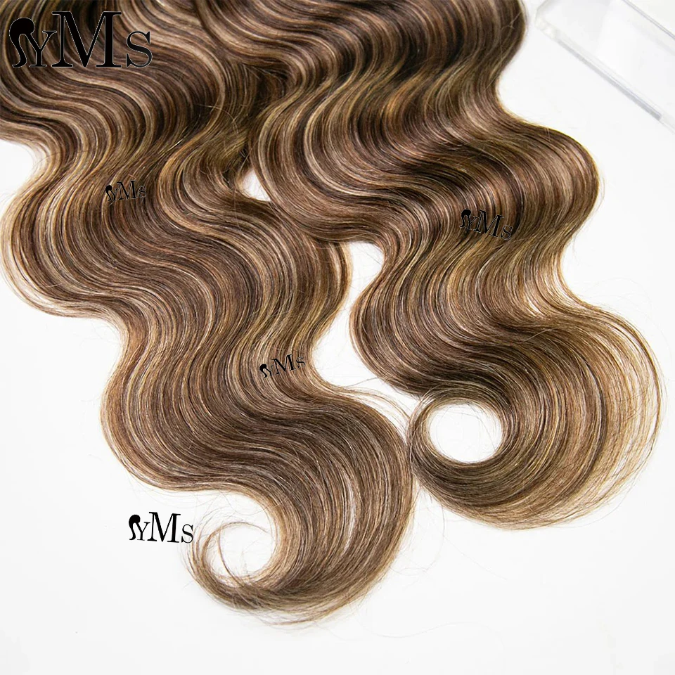 Lightweight Miracle Knots Crochet Human Hair YMS Light brown honey blonde Body Wave Crochet Human Hair For Braiding Full Head 6
