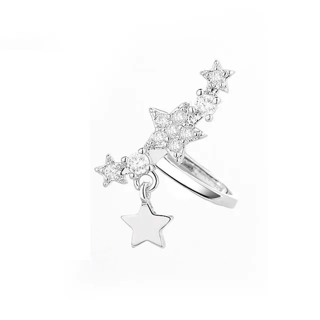 Boucles d'oreilles étoile Sring pour femmes, couleur argent, manchettes à Clip, sans Piercing, Kpop, bijoux à la mode, cadeaux, 1 pièce