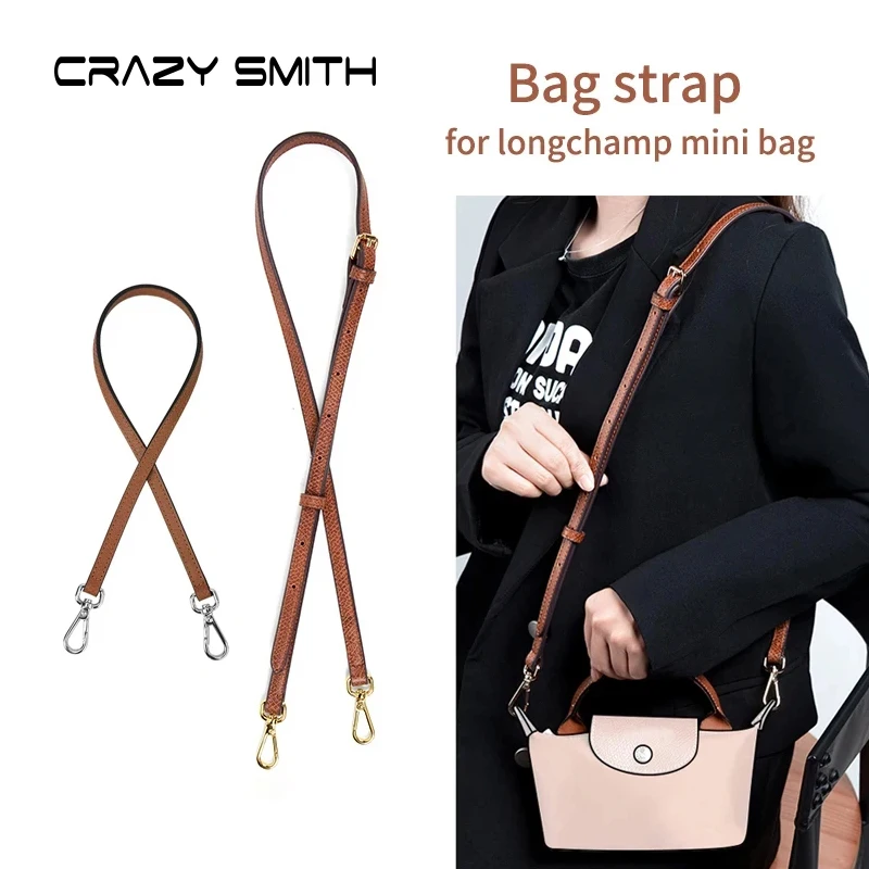 CRAZYSMITH Shoulder Bag Straps For Longchamp Crossbody Purse Women Genuine Leather Handbag Strap Adjustable Belt Bag Accessories