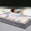 Foldable Under Bed Storage Bag Quilt Organizer Bag Large Capacity Dustproof Clothes Bag with Clear Window & Handles for Bedroom 2