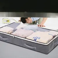 Foldable Under Bed Storage Bag Quilt Organizer Bag Large Capacity Dustproof Clothes Bag with Clear Window & Handles for Bedroom 2