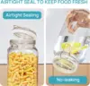 78oz Glass Food Storage Jars with Airtight Clamp Lids, 3 Pack Large Kitchen Canisters for Flour, Cereal, Coffee, Pasta and Canni 3
