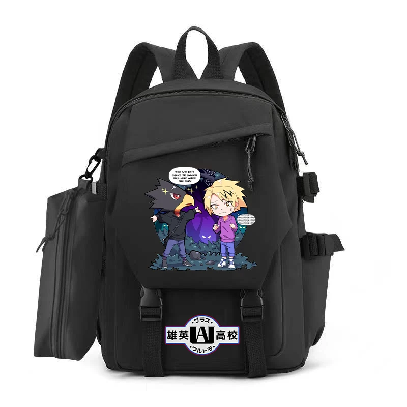 

Anime School Backpack for Students College School Bags for Girls Boys My Hero Academia Denki and Fumikage Travel Laptop Book Bag