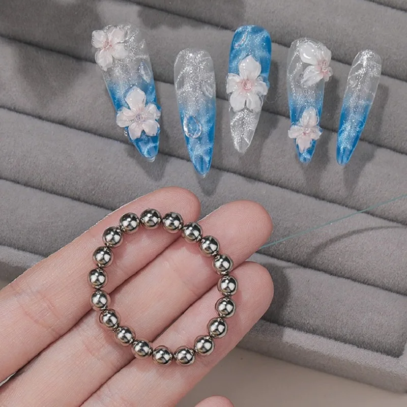 20Pcs/Set Round Magnet Beads Multi-function Nails Sparkling Flower Carving Cat Magnet For Gel Polish Disassemble Nail Art Tools