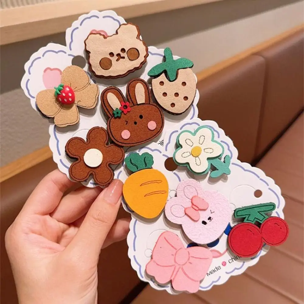 Set of 5 Cute Cartoon Hair Clips - Gentle and Reusable Bangs Accessories