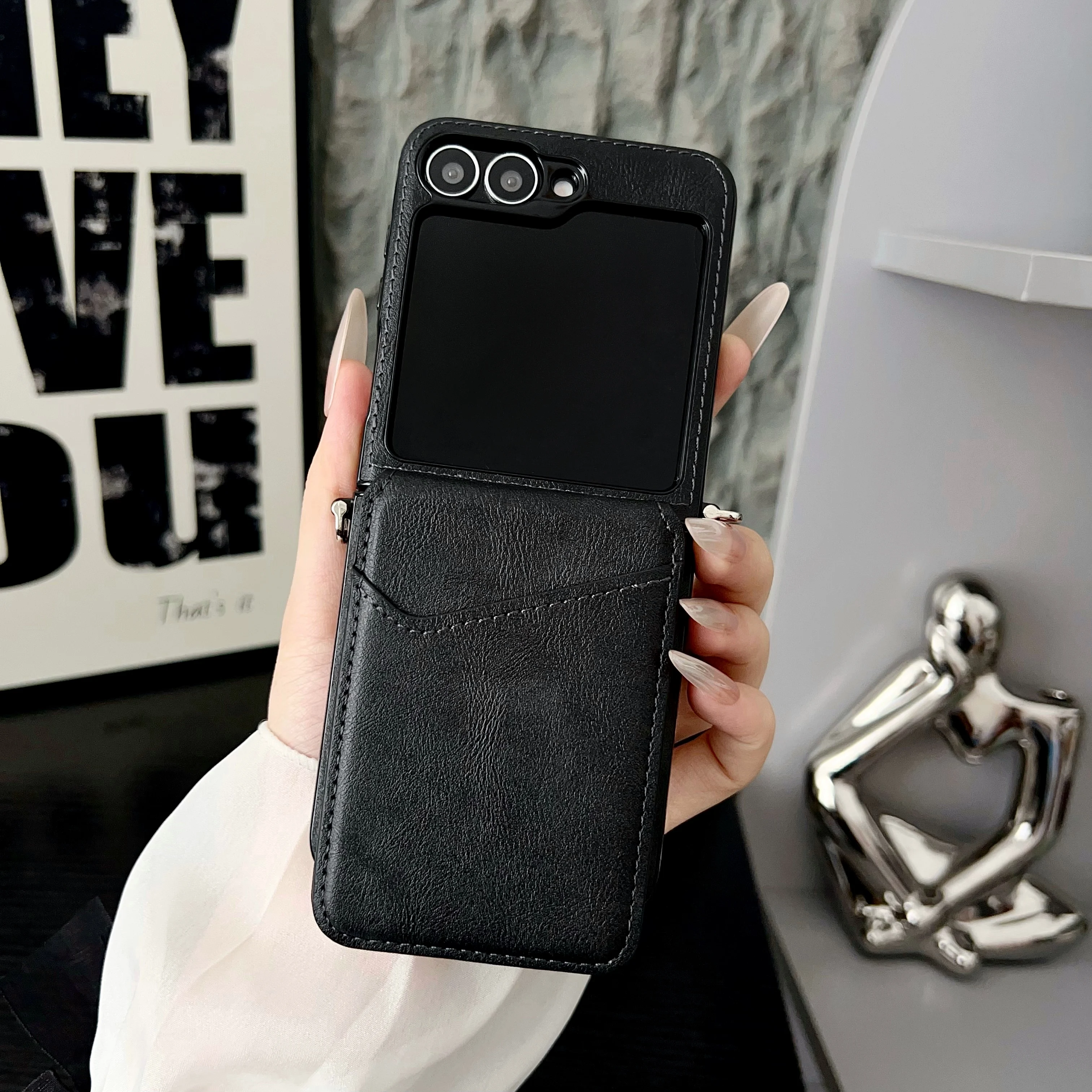 Vintage Cowhide Leather Wallet Phone Case with Card Slot Holder