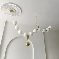 Necklace Pendant Light Nordic Luxury Suspension Ceiling Chandelier Glass Ball Hanging Lamp 2