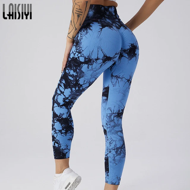 Laisiyi Tie Dye Women Gym Leggings Seamless Mujer Push Up Booty Pants  Scrunch Sports Fitness High Waist Workout Fitness Leggins - Leggings -  AliExpress