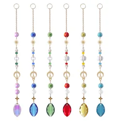 Suncatcher Crystal Lighting Pendant Moon Rainbow Crystal Prisms Balls Pendant Hanging Ornament Wedding Garden Decor